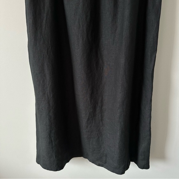 Talbots NWT Vintage Deadstock Irish Linen Long Skirt PL Black Elastic Waist - Picture 3 of 12